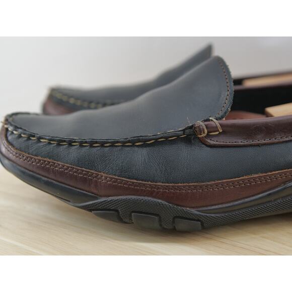 Allen Edmonds Boulder Venetian Driving Black/Brown Loafers Men\'s‎ SZ 9.5D